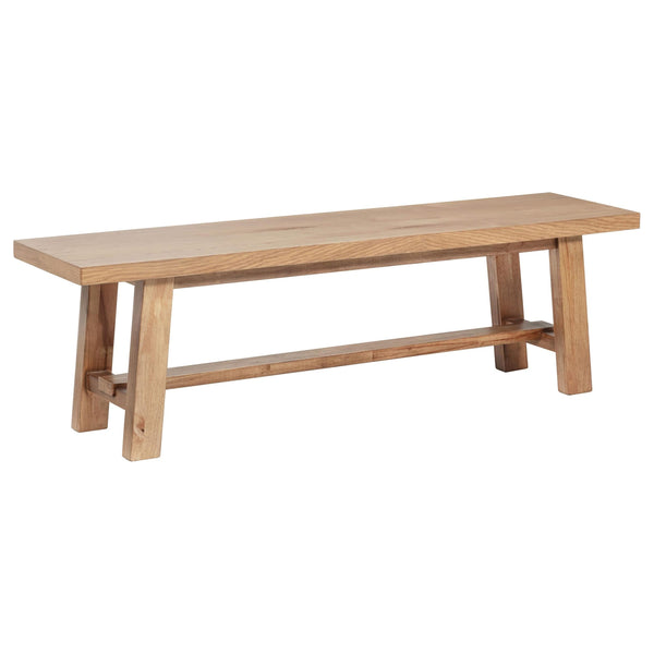 Banco de comedor de madera sin respaldo Middleton de 60 pulgadas, color marrón natural
