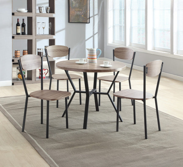 1230SET-GW BLAKE JUEGO DE COMEDOR REDONDO DE 5 PAQUETES, COLOR GRIS