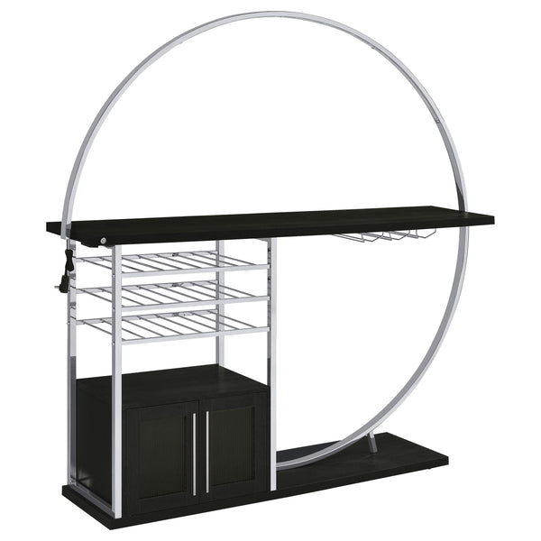 Mueble bar circular LED de 2 puertas Risley en color carbón oscuro