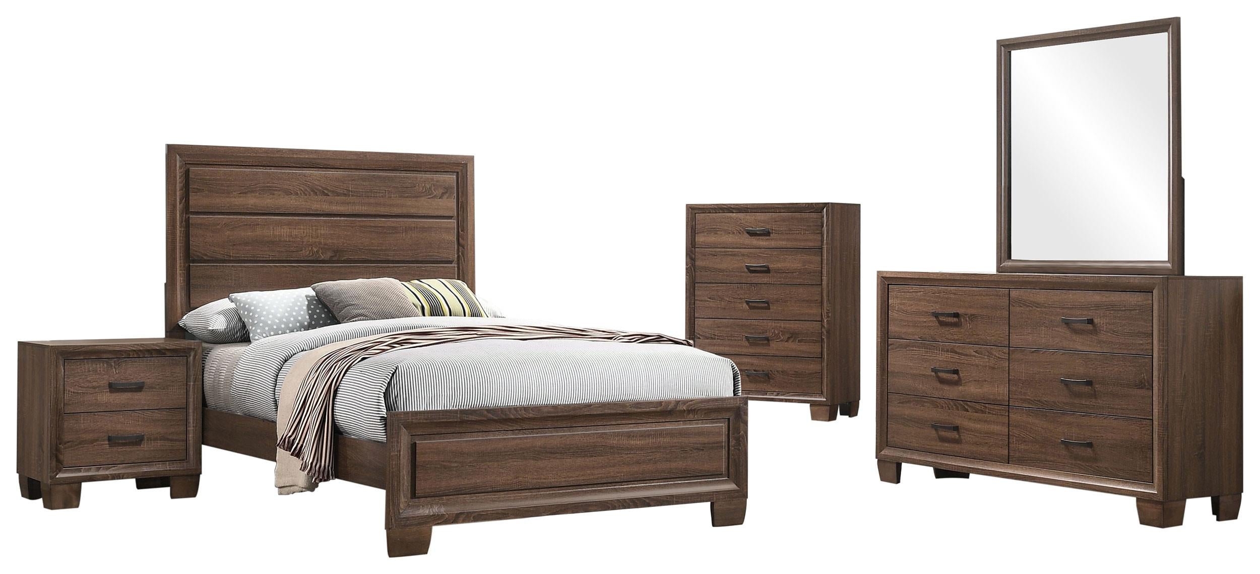 Brandon 5-piece Full Bedroom Set Warm Brown