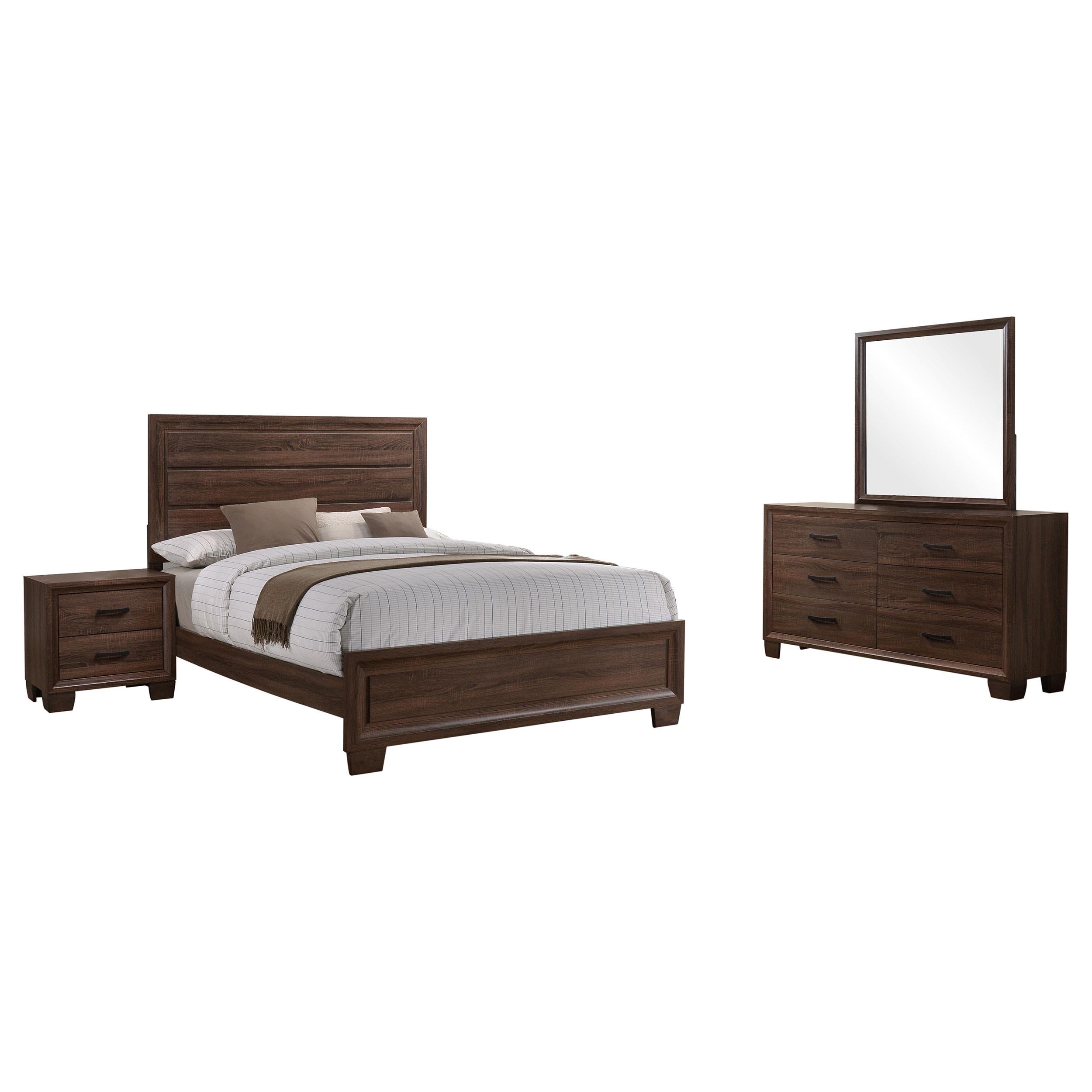 Brandon 4-piece Eastern King Bedroom Set Warm Brown