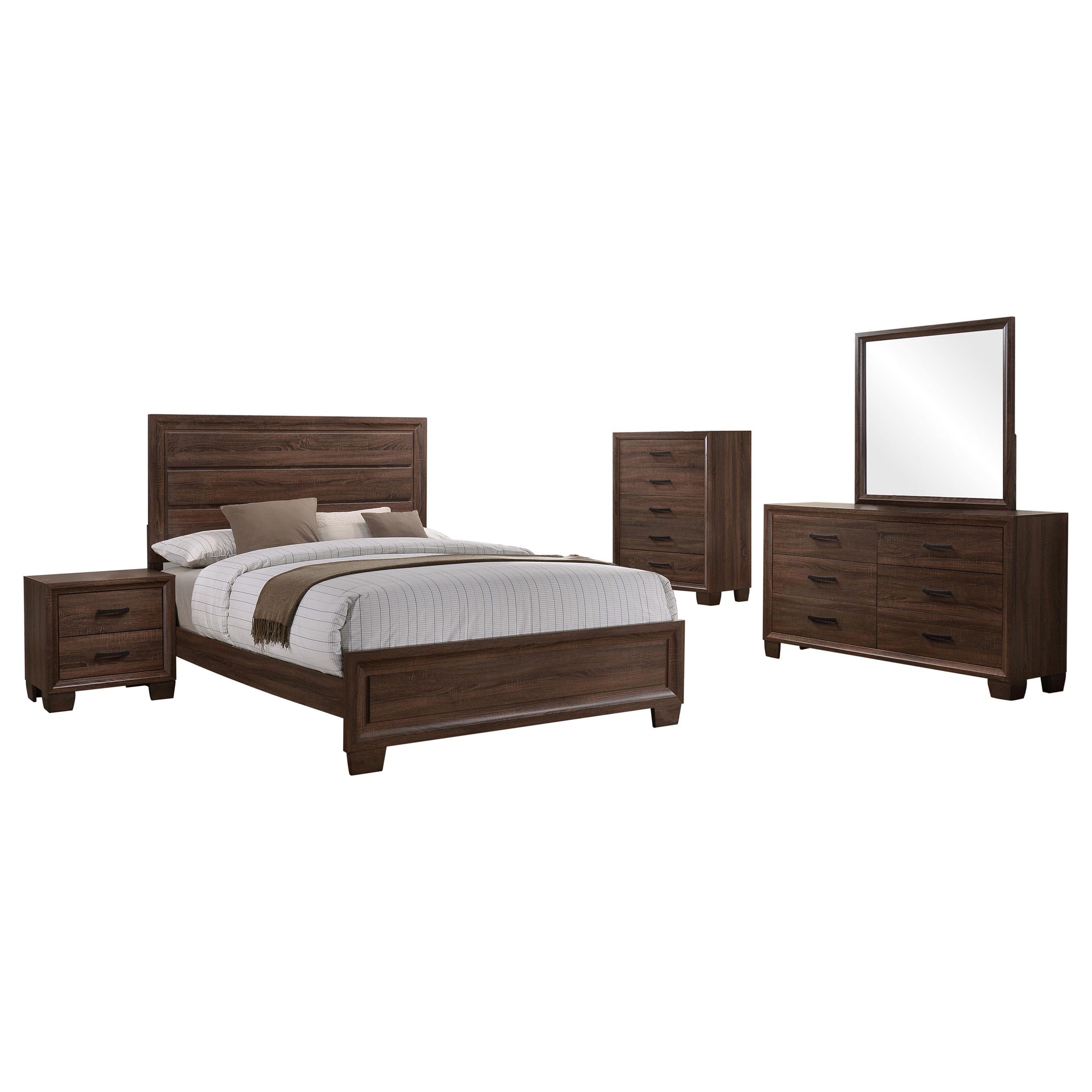 Brandon 5-piece Queen Bedroom Set Warm Brown