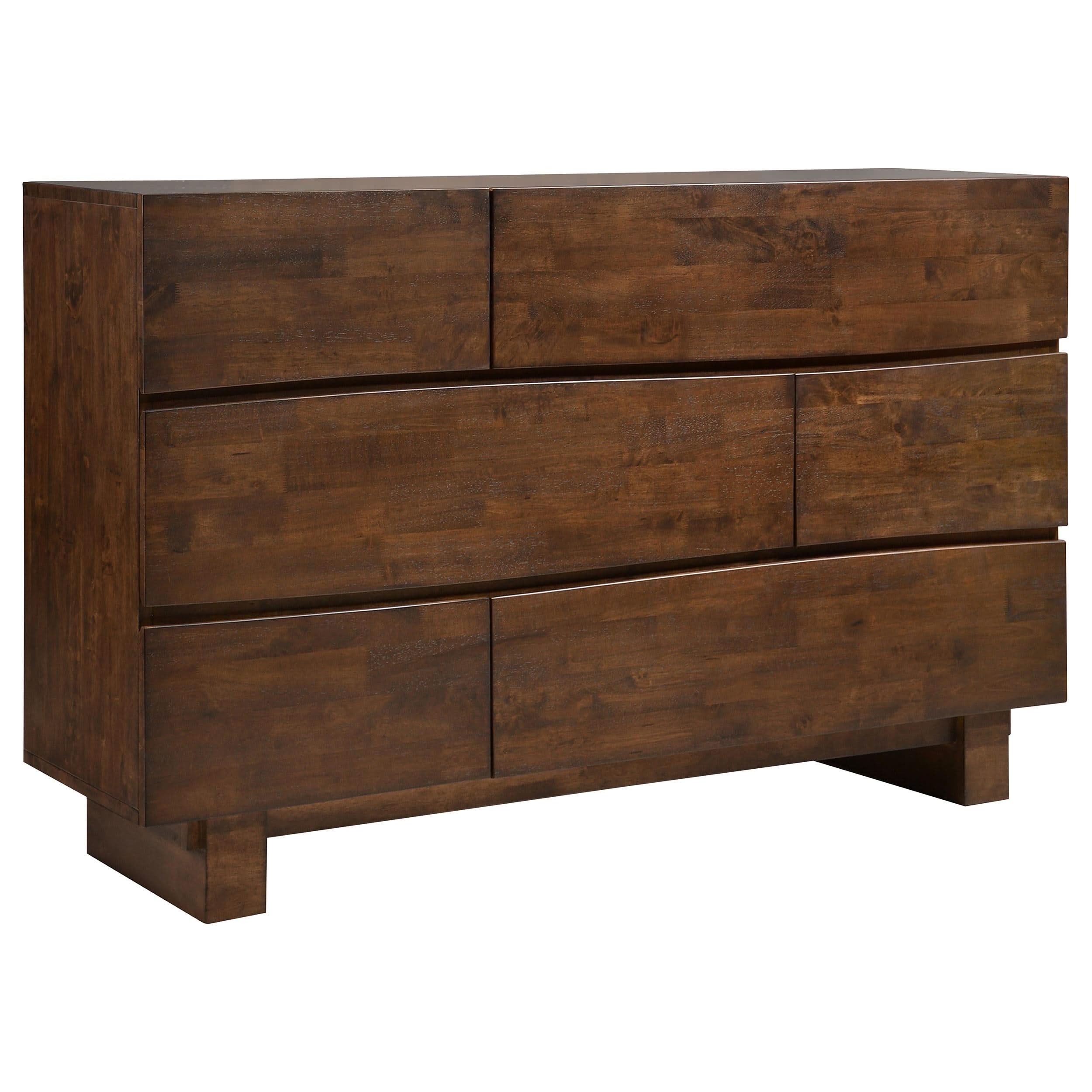 Genevieve 6-drawer Dresser Dark Brown – Mikano Furniture