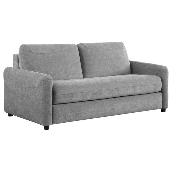 Sofá cama tapizado Rylie con colchón tamaño queen, gris