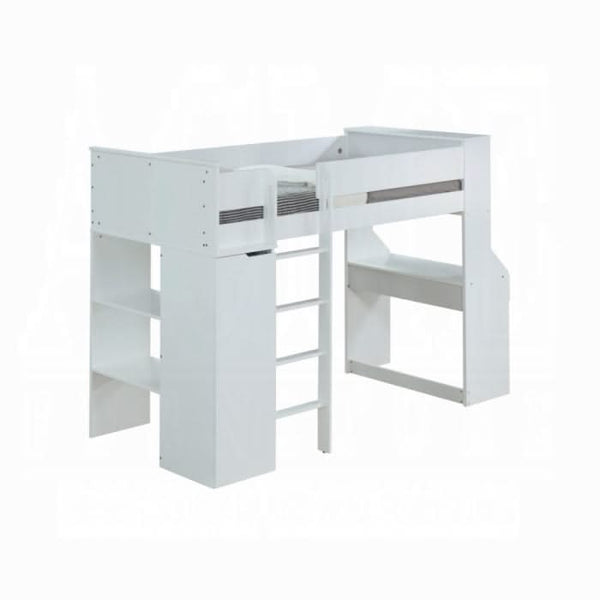 Cama alta Ragna Twin con escritorio y armario