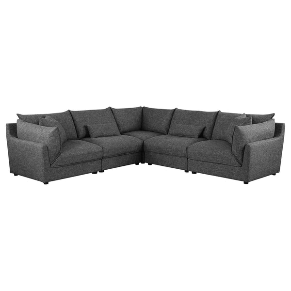 Seccional modular tapizado Sasha de 5 piezas, color negro