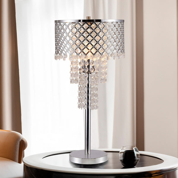 LÁMPARA DE MESA DE CRISTAL SOBRE MALLA 24 H