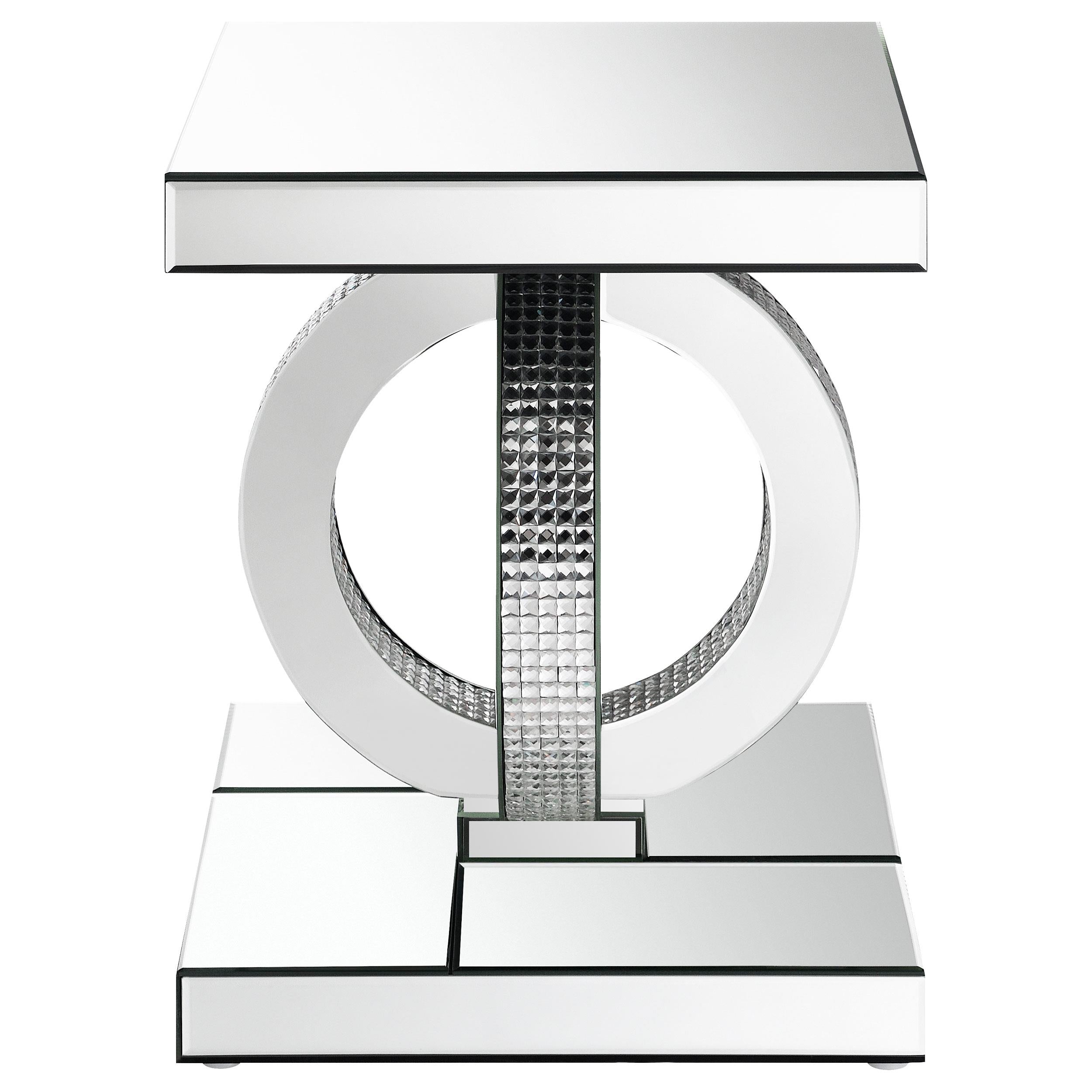 Breena 2-piece Mirrored Coffee and End Table Set Silver