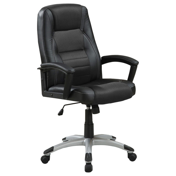 Silla de escritorio ajustable Dione tapizada para oficina en casa, color negro