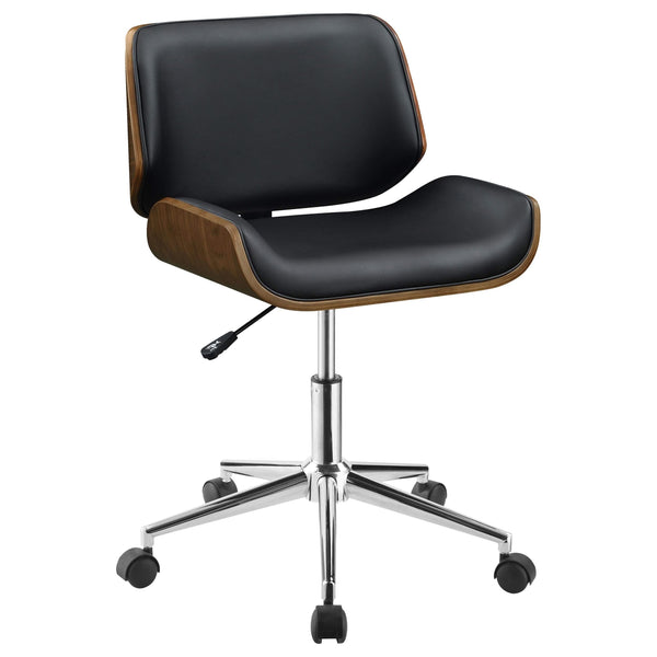 Silla de escritorio ajustable tapizada Addington negra