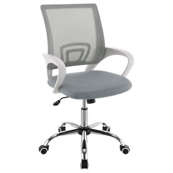 Silla de escritorio ajustable y tapizada Felton para oficina en casa, color gris