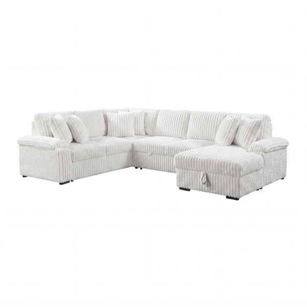 Ridge Collection 3-Piece Sectional with Pull-out Bed, Right Side Chaise and Hidden Storage