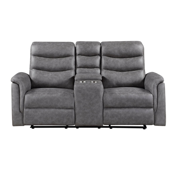 Metric Collection Double Glider Reclining Love Seat with Center Console