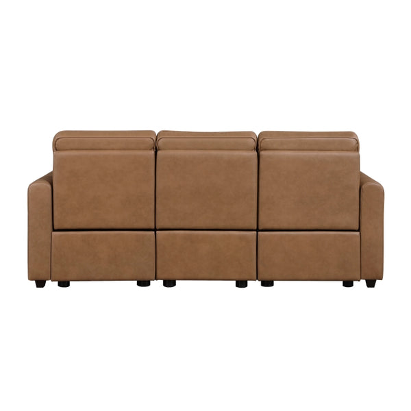 Equinox Collection Power Double Reclining Sofa with Rounded Track Arms