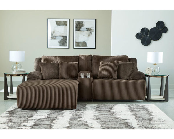 Sofá seccional reclinable de 3 piezas de primera calidad con chaise longue