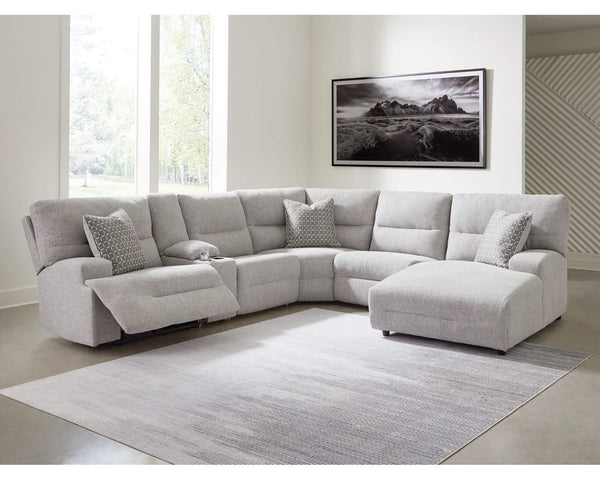 Seccional reclinable eléctrico de 6 piezas con chaise longue Acklen Place