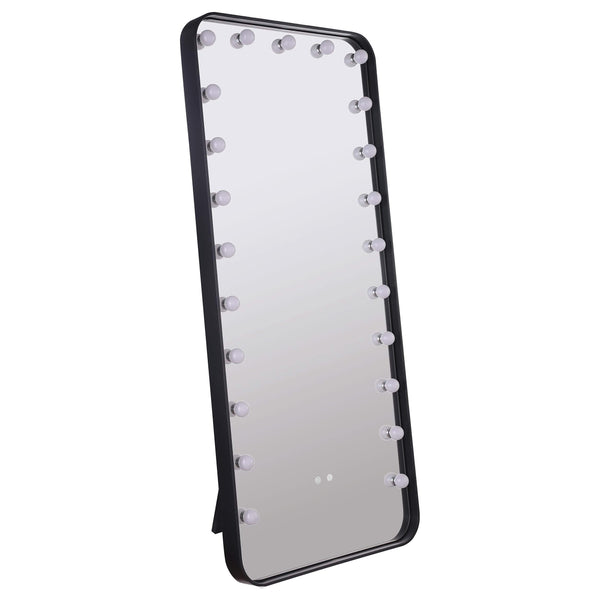 Espejo de pie LED Canton de 32 x 71 pulgadas con altavoces, color negro