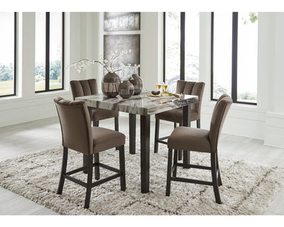 Mesa de comedor Jeshina de altura de mostrador y 4 taburetes