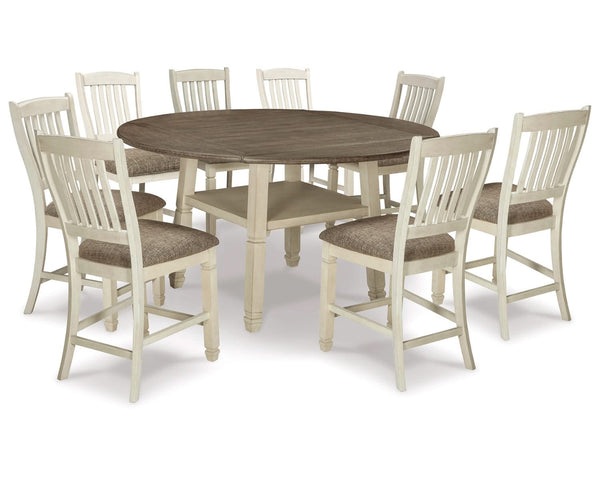 Bolanburg Counter Height Dining Table and 8 Barstools