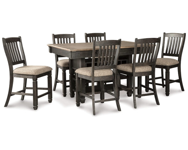 Mesa de comedor de altura de mostrador Tyler Creek y 6 taburetes