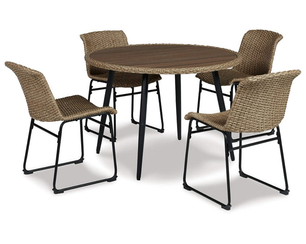 Mesa de comedor de exterior Amaris con 4 sillas
