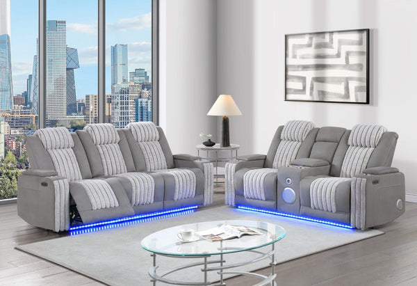 Conjunto de sofá loveseat reclinable con consola eléctrica U8000