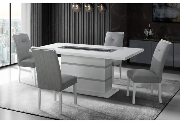 MESA DE COMEDOR BLANCA MONACO + SILLA DE COMEDOR MONACO