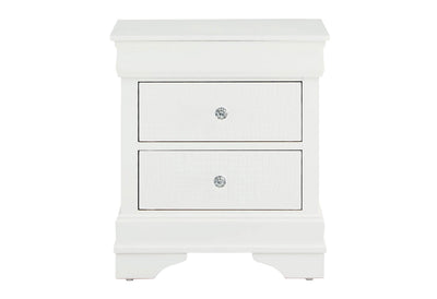 POMPEI METALLIC WHITE NIGHTSTAND