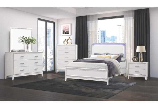Lily White Queen Bed Queen 5 Piece Set