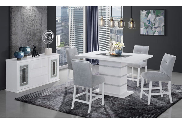 MONACO WHITE RECTANGLE BAR TABLE TOP & BASE