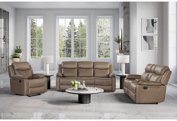 U6026 SOFÁ RECLINABLE MARRÓN/SOFÁ DE DOS PLAZAS CON CONSOLA RECLINABLE/SILLÓN RECLINABLE PLANEADOR