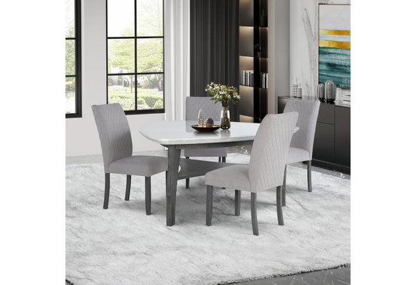 D8192 TRIANGLE DINING TABLE AND 4 DINING CHAIRS