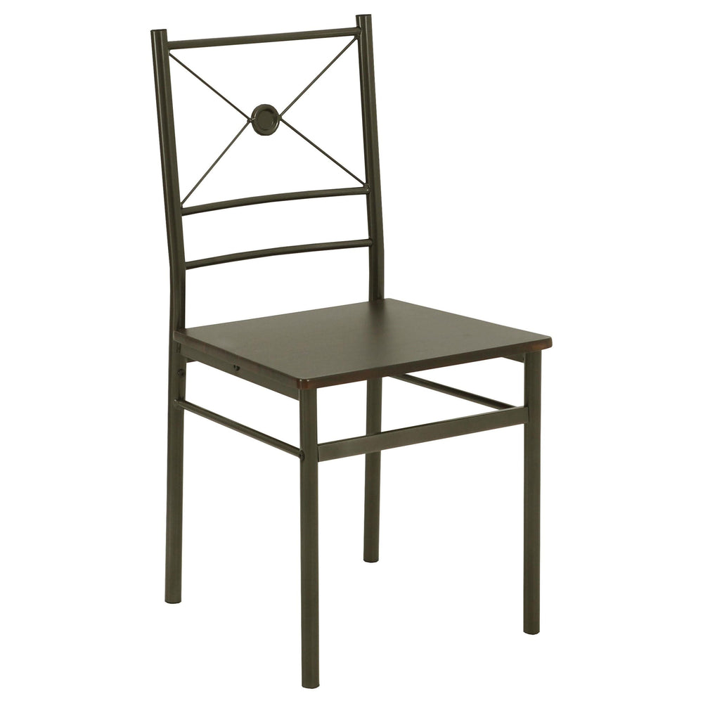 Juego de mesa de comedor rectangular Anna de 5 piezas en bronce oscuro