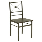 Juego de mesa de comedor rectangular Anna de 5 piezas en bronce oscuro