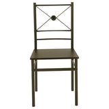 Juego de mesa de comedor rectangular Anna de 5 piezas en bronce oscuro