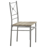 Juego de mesa de comedor rectangular Anna de 5 piezas, color plateado