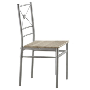 Juego de mesa de comedor rectangular Anna de 5 piezas, color plateado