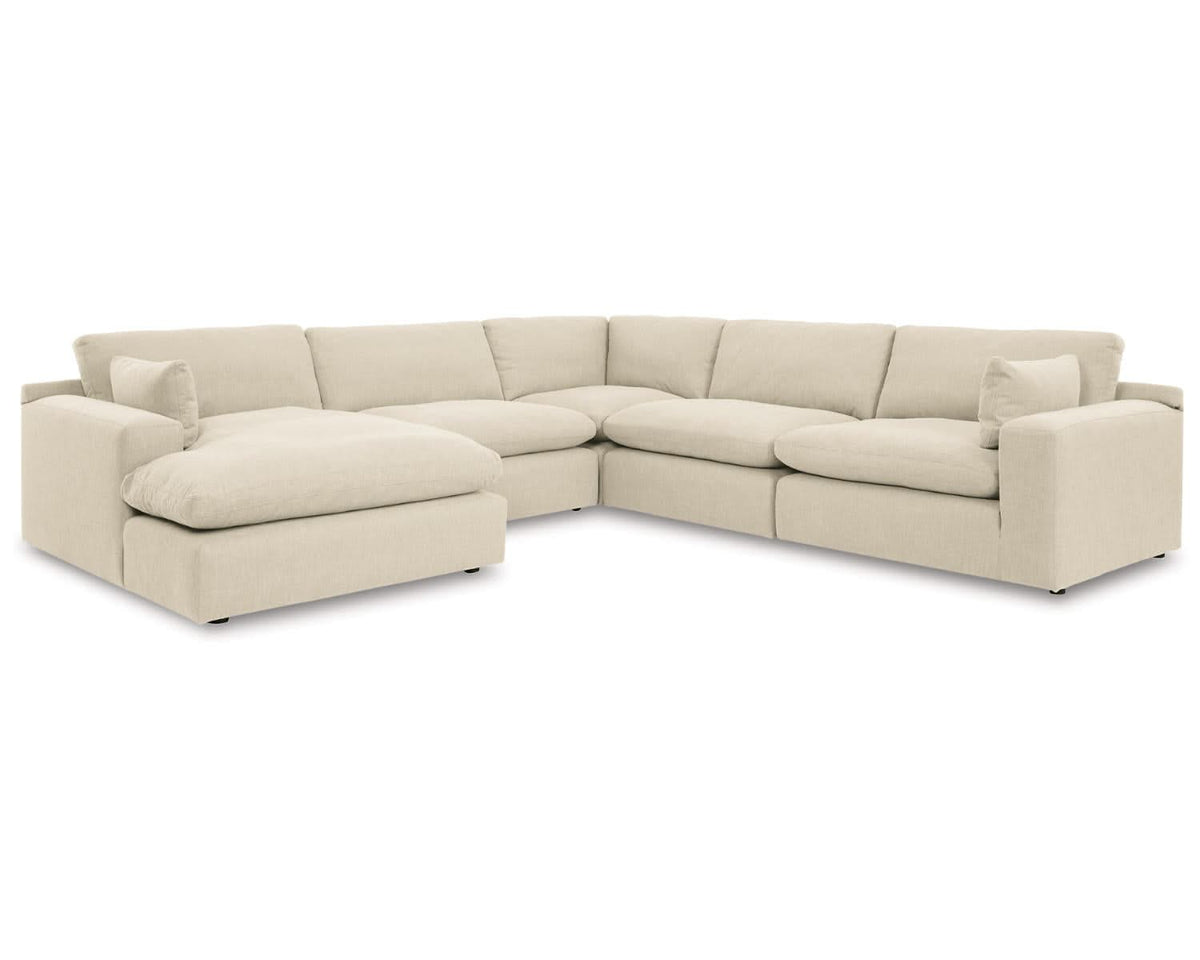 Seccional Elyza de 5 piezas con chaise longue