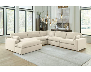 Seccional Elyza de 5 piezas con chaise longue