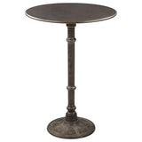 Mesa de bar bistró redonda Oswego de 30 pulgadas de altura, color rojizo oscuro