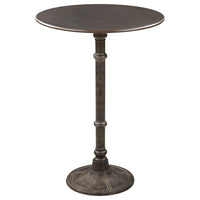 Mesa de bar bistró redonda Oswego de 30 pulgadas de altura, color rojizo oscuro
