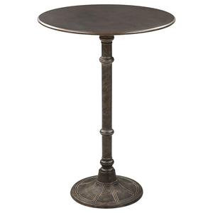 Mesa de bar bistró redonda Oswego de 30 pulgadas de altura, color rojizo oscuro