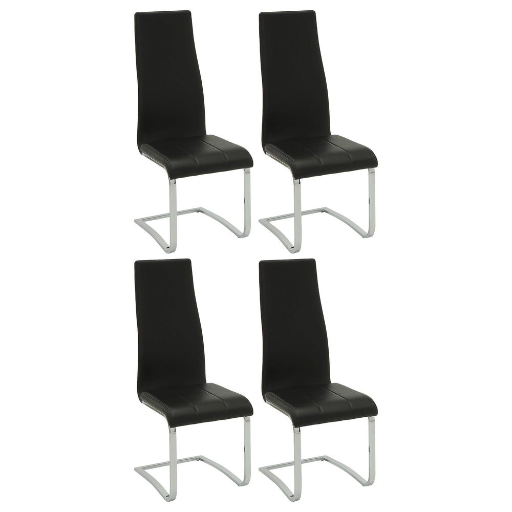 Silla de comedor tapizada Montclair negra (juego de 4)