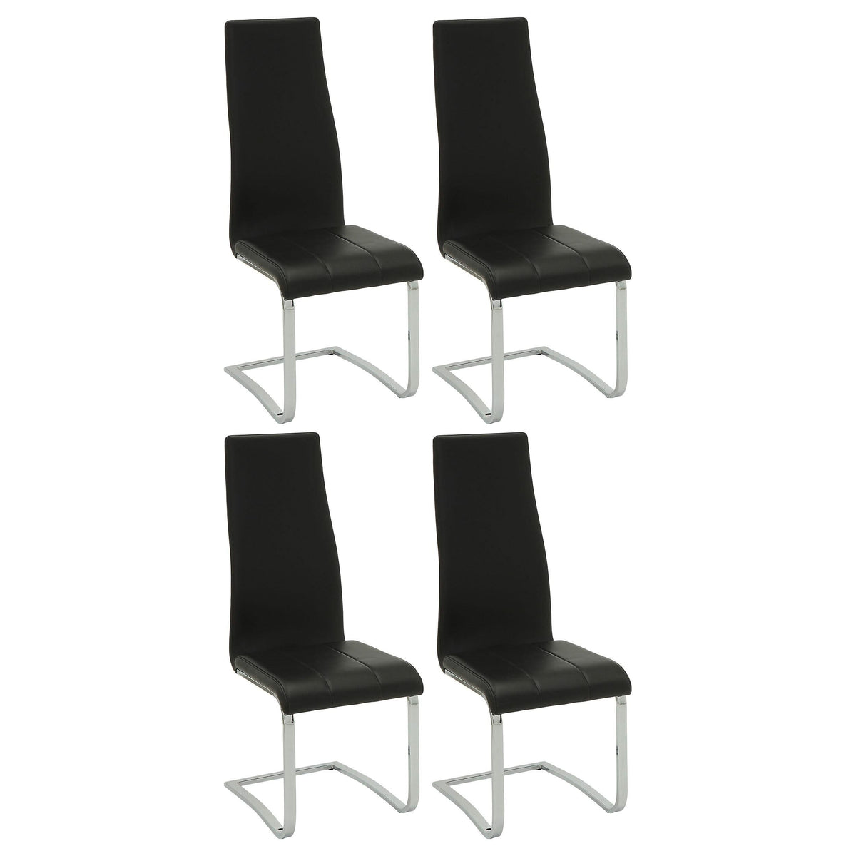Silla de comedor tapizada Montclair negra (juego de 4)