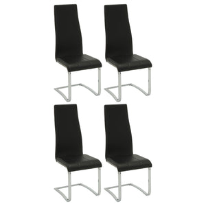 Silla de comedor tapizada Montclair negra (juego de 4)