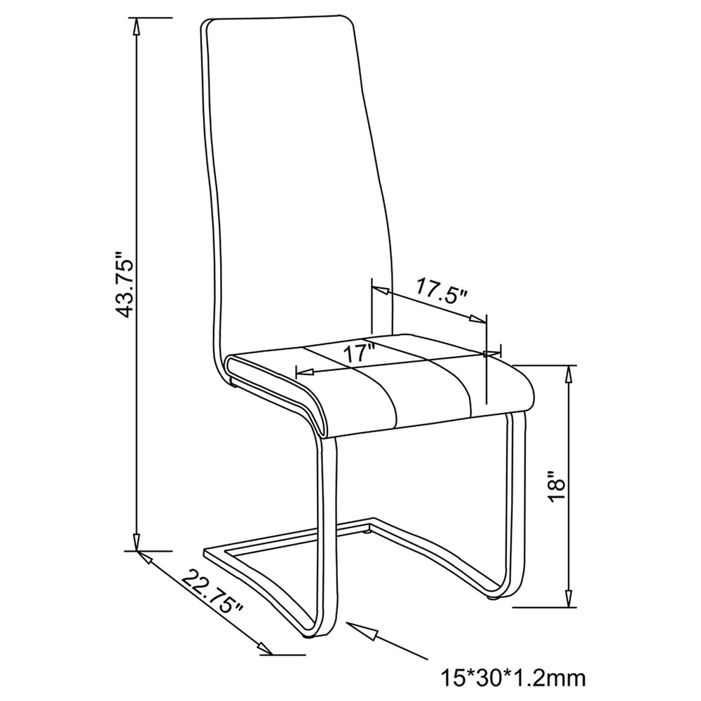 Silla de comedor tapizada Montclair negra (juego de 4)
