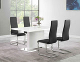 Silla de comedor tapizada Montclair negra (juego de 4)