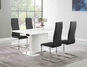 Silla de comedor tapizada Montclair negra (juego de 4)