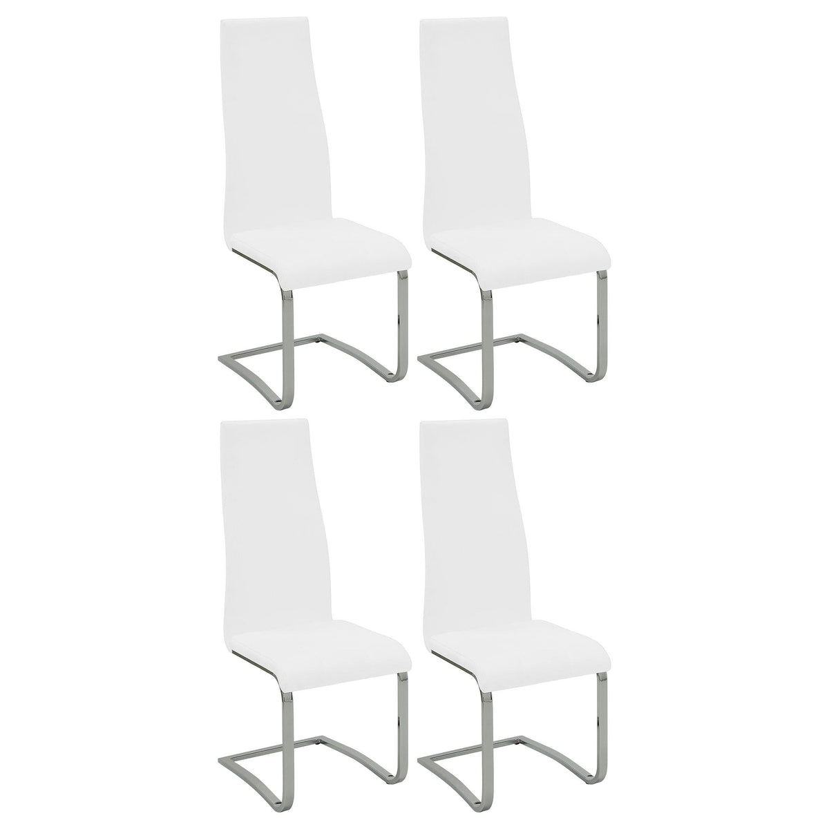 Silla de comedor tapizada Montclair blanca (juego de 4)