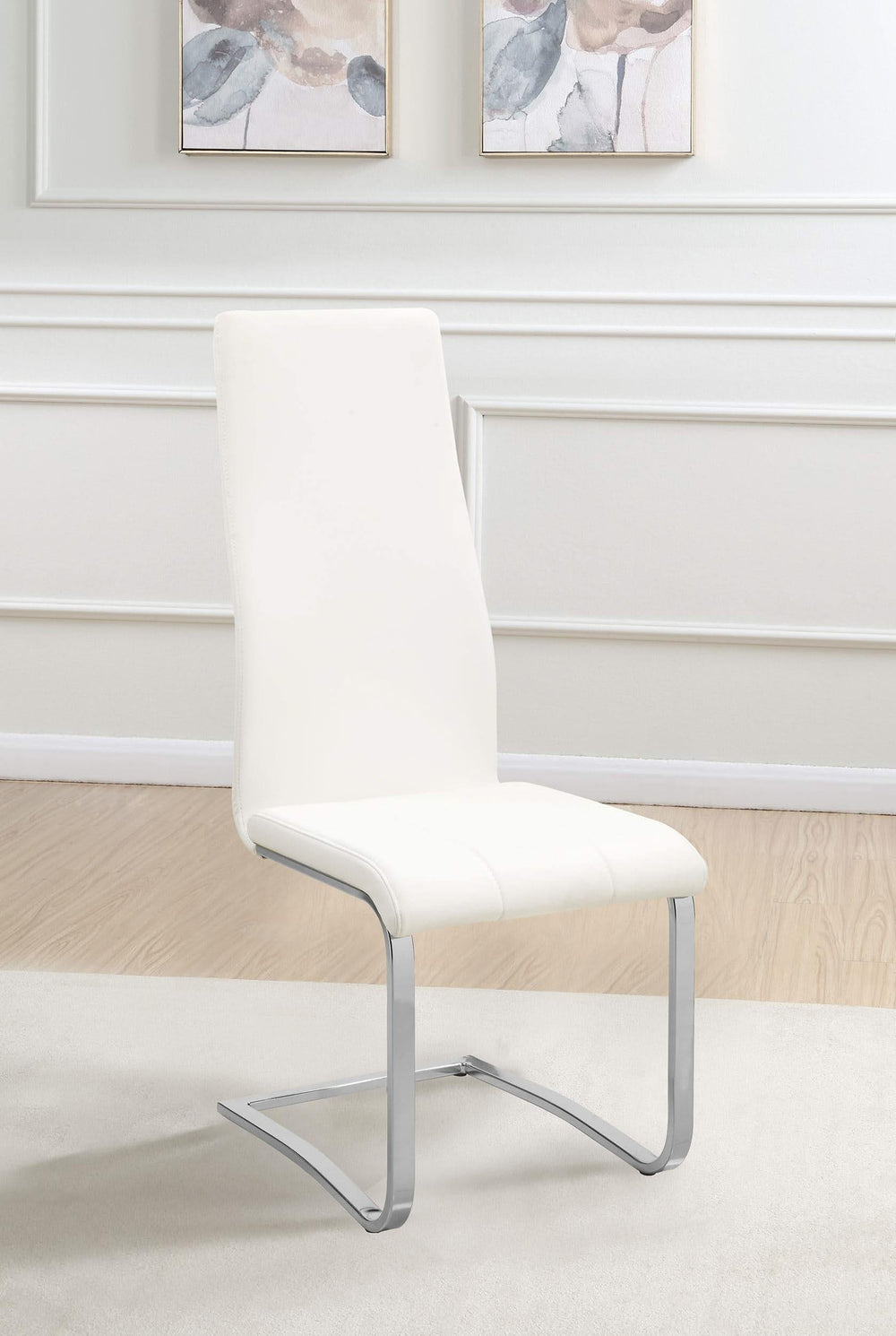 Silla de comedor tapizada Montclair blanca (juego de 4)